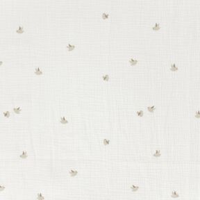 Tissu double gaze de coton Petits oiseaux – écru/nature, 