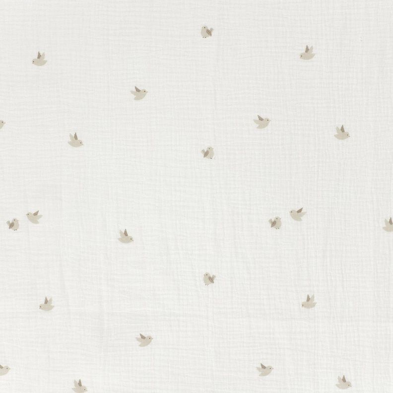 Tissu double gaze de coton Petits oiseaux – écru/nature,  image number 1
