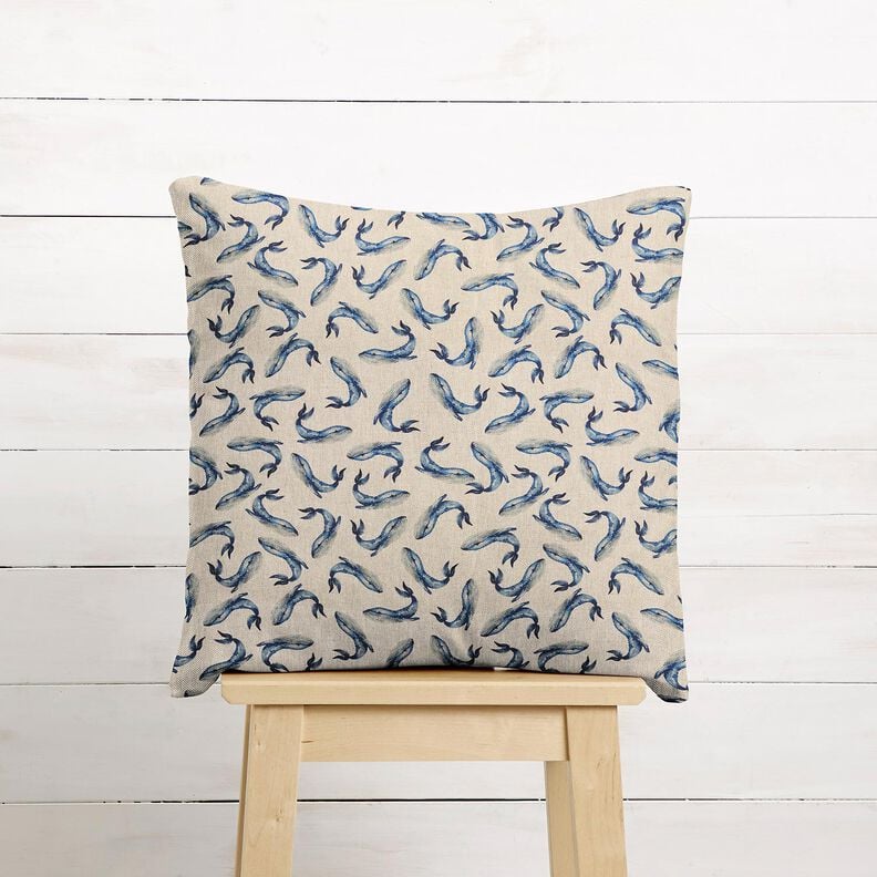 Tissu de d&eacute;coration Semi-panama Baleine &ndash; indigo/nature,  image number 6