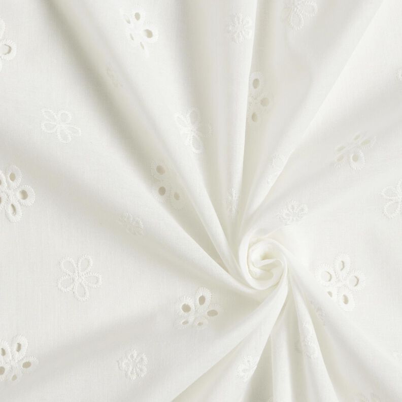 Dentelle brodée Fleurs aux bords festonnés – blanc,  image number 3