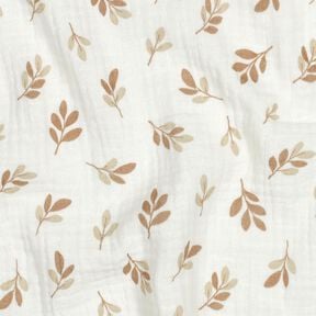 Tissu double gaze de coton Branches | Poppy Fabrics – ivoire/mocca, 