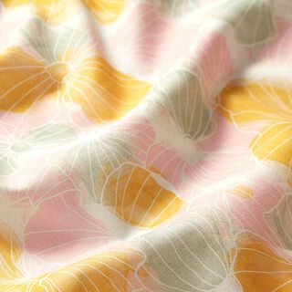 Batiste GOTS Fleurs coquillages | Tula – écru/vert pastel, 