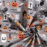 Tissu en coton Popeline Happy Halloween – gris éléphant/orange clair,  thumbnail number 3
