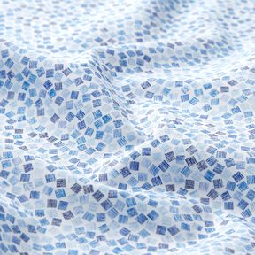 Popeline Cubes abstraits – blanc/bleu roi, 