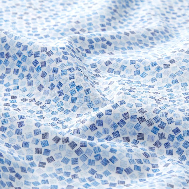 Popeline Cubes abstraits – blanc/bleu roi,  image number 2