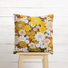 Tissu en coton Cretonne Grandes fleurs rétro – noir/jaune soleil,  thumbnail number 7