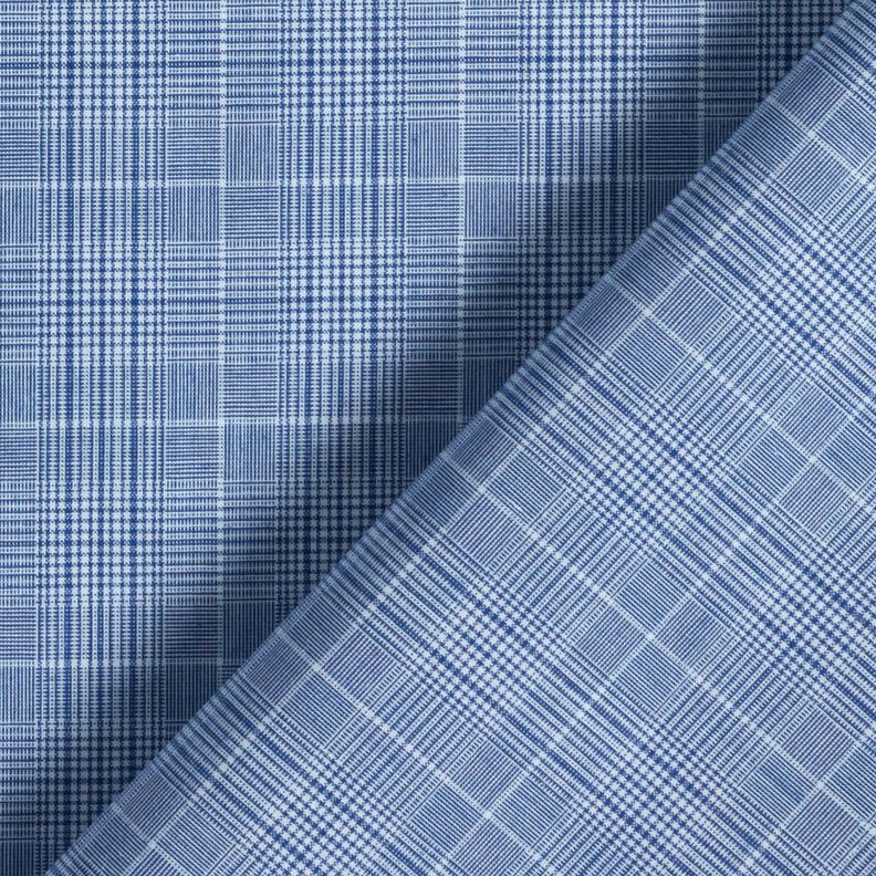 Tissu pour chemise à carreaux fins – blanc/bleu jean, image number 4