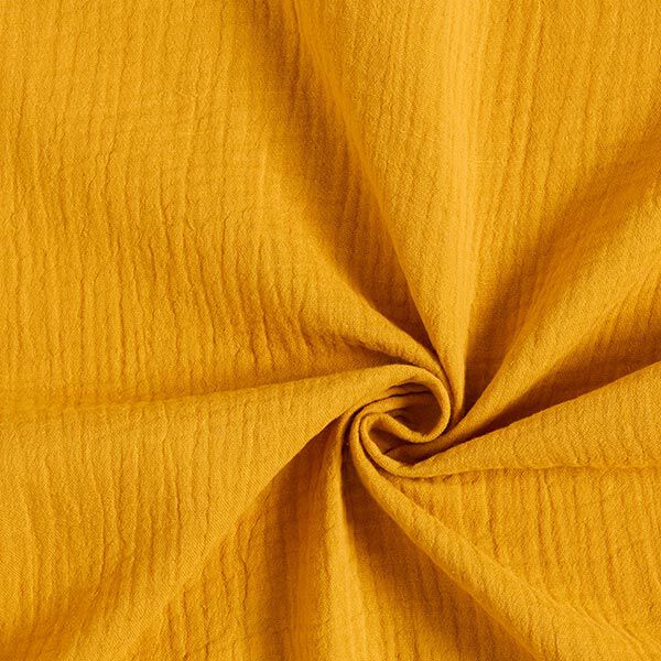 GOTS Tissu double gaze de coton | Tula – jaune curry,  image number 1
