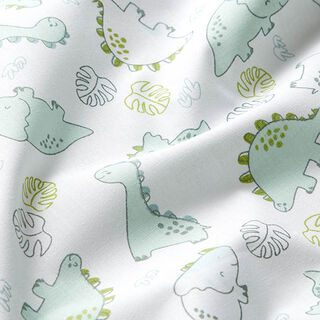 Cretonne Dinosaures – blanc, 