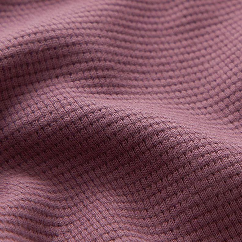 Mini Jersey de coton gaufré uni – aubergine,  image number 3