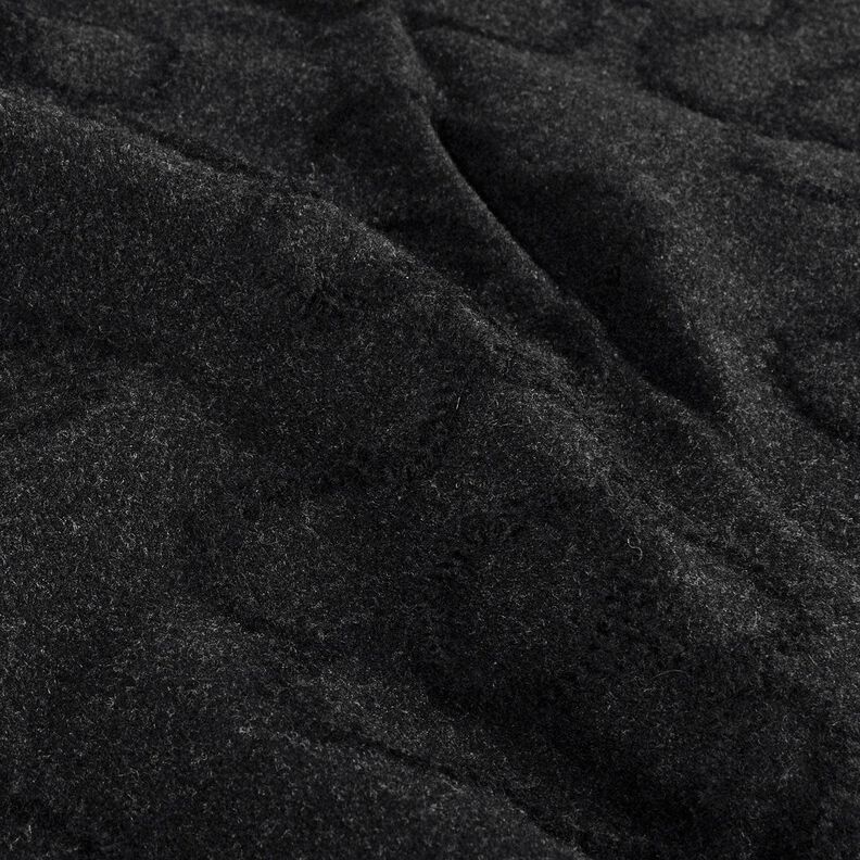 Tissu pour manteau magnifiques fleurs – noir,  image number 2