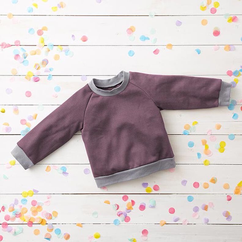 Molleton coton léger uni – aubergine,  image number 7