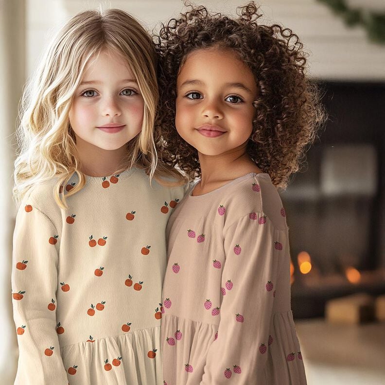 GOTS Jersey coton Oranges | Poppy Fabrics – beige clair/caramel, image number 5