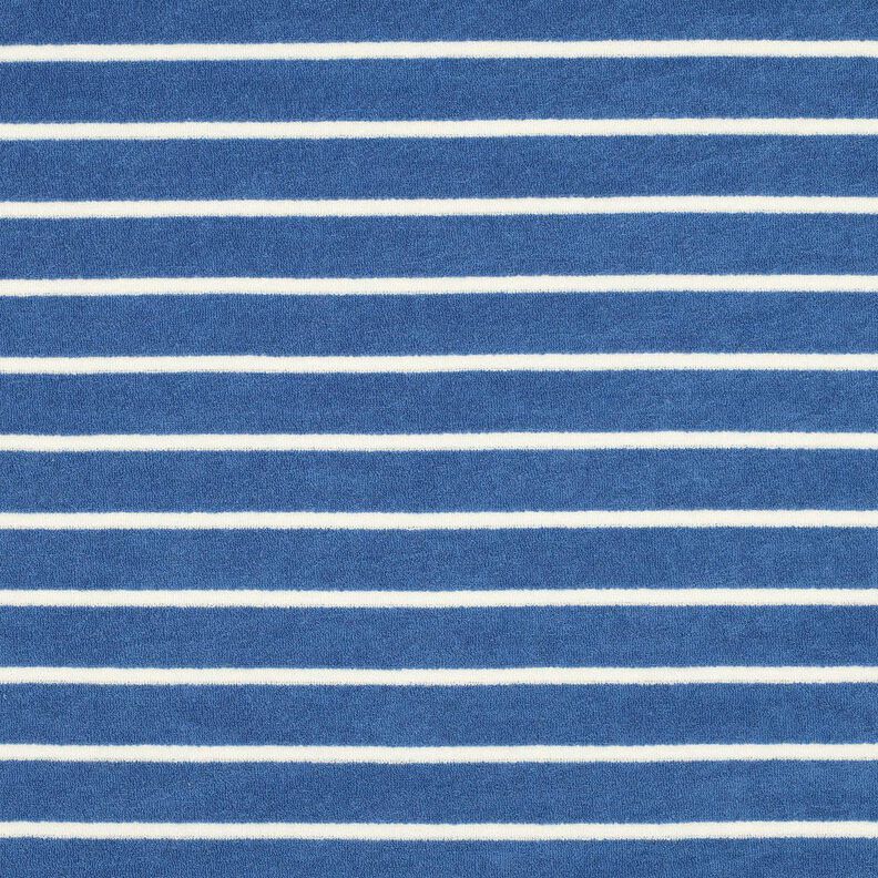 Jersey éponge rayures – bleu brillant/ivoire,  image number 1
