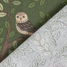 Tissu de décoration Semi-panama Chouettes des forêts – vert foncé/chocolat,  thumbnail number 4