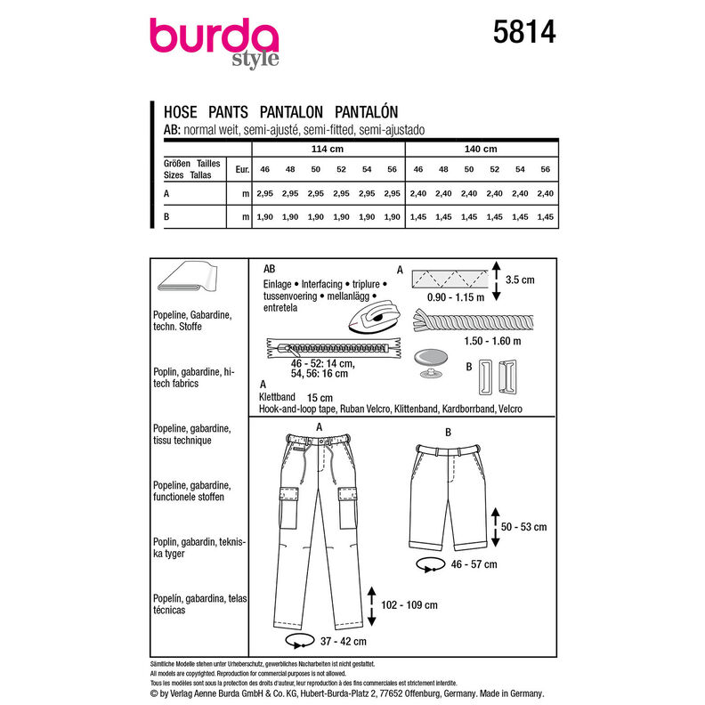 Pantalon | Burda 5814 | 46-56,  image number 9