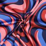 Satin de coton Vagues rétro | Poppy Fabrics – bleu marine/rose vif,  thumbnail number 3
