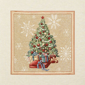 panneau décoratif Gobelin Sapin de Noël – carmin/beige clair, 