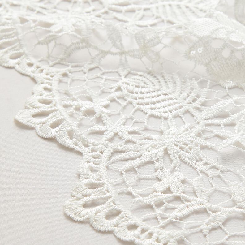 Dentelle avec paillettes et bord festonné – blanc,  image number 5