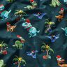 French Terry Sweat d’été Dinosaures de Noël sous les palmiers | Glitzerpüppi – pétrole/vert clair,  thumbnail number 2