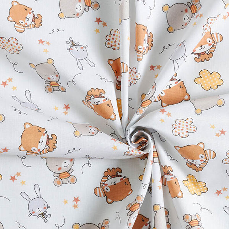 Cretonne Lapins et oursons – gris brume,  image number 3