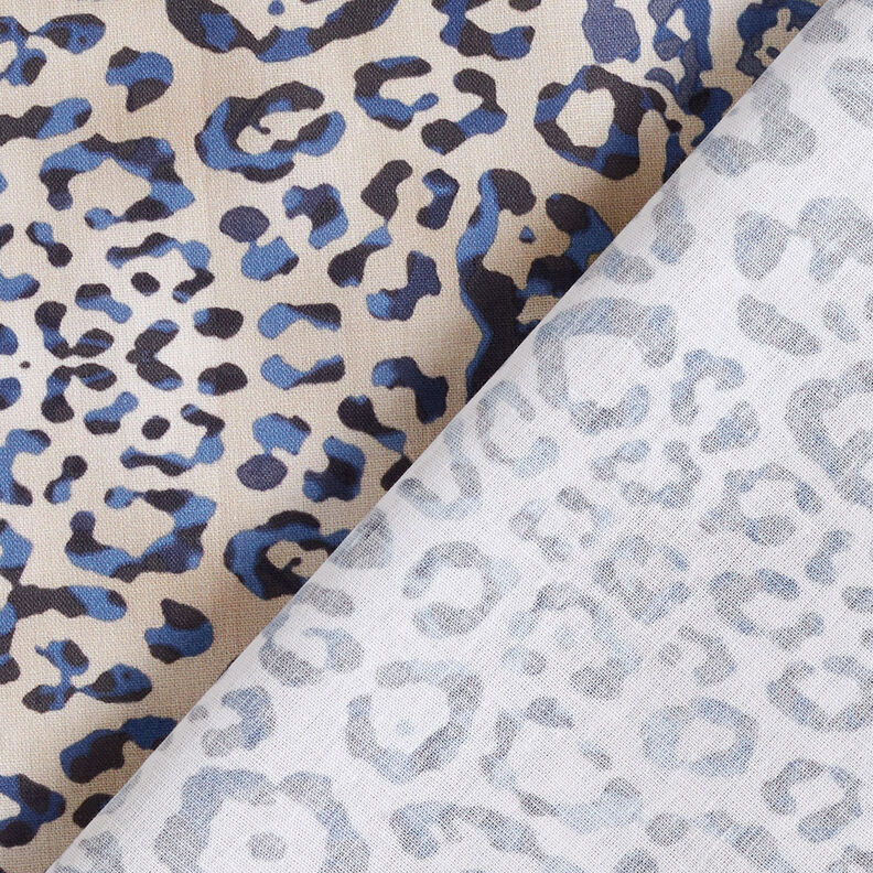 GOTS Popeline coton Motif léopard | TCC x LOOKS by Wolfgang Joop – indigo/taupe clair,  image number 6