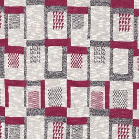 Tissu tricoté à motif pailleté graphique – baies/blanc, 