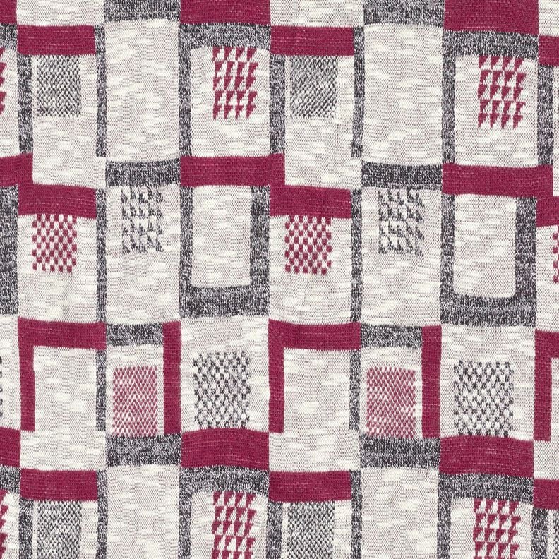 Tissu tricoté à motif pailleté graphique – baies/blanc,  image number 1