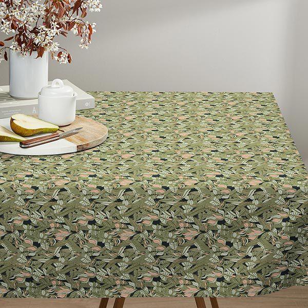 Tissu en coton Cretonne feuilles tropicales – noir/vert,  image number 6