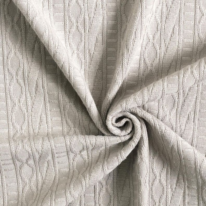 Jersey Jacquard Coton mélangé Rayures décorées – gris soie,  image number 3