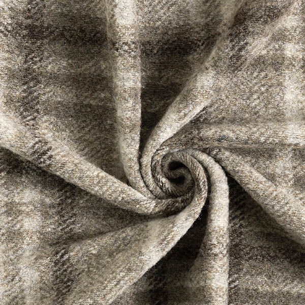 Maille pour manteau en laine mélangée Carreaux – taupe,  image number 3