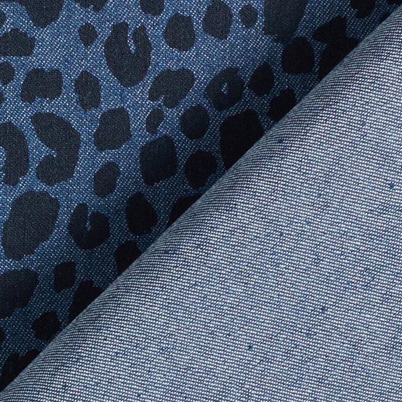 Jean stretch Imprimé léopard – bleu jean,  image number 4
