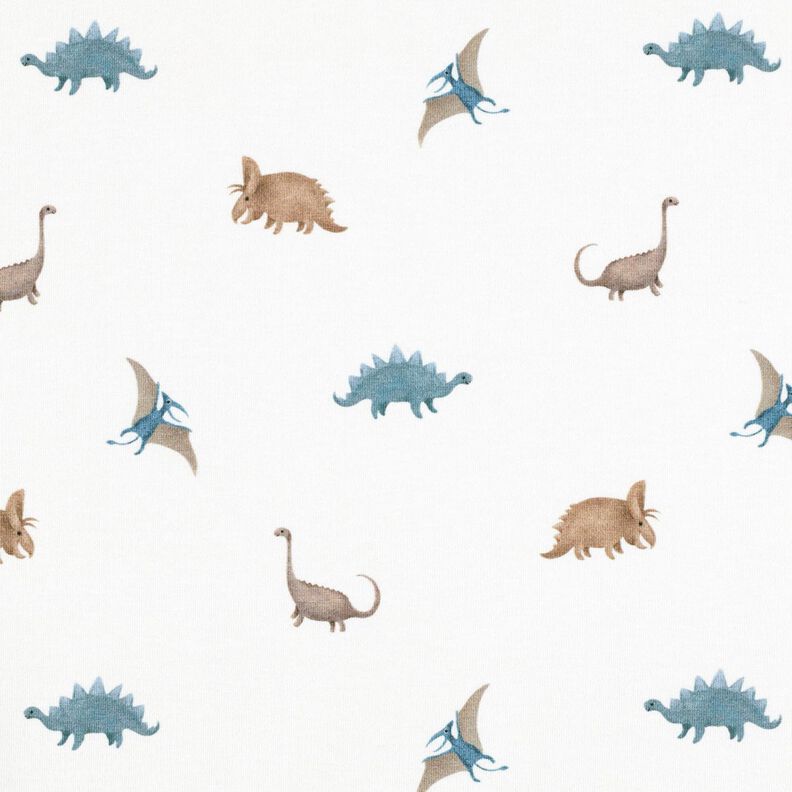 GOTS Jersey coton Joyeux dinosaures Impression numérique – ivoire,  image number 1