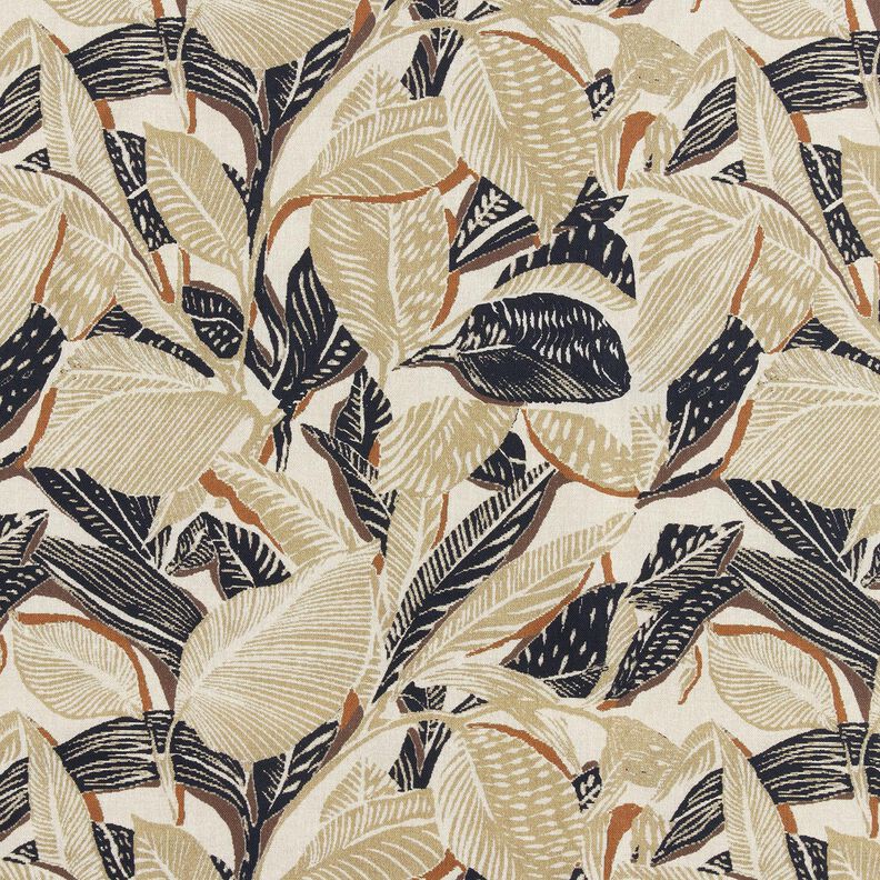 Tissu de décoration Semi-panama Feuilles entrelacées – nature/kaki clair, image number 1