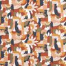 Tissu de décoration Semi-panama Fleurs rétro abstraites – blanc/cuivre,  thumbnail number 1