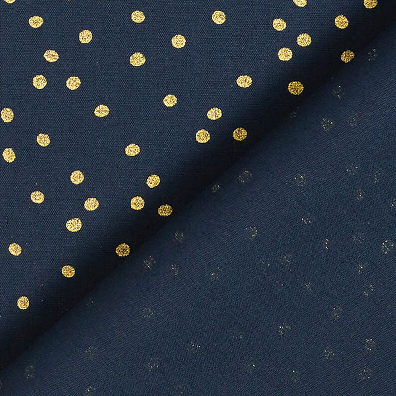 Tissu en coton Popeline Petits points – bleu nuit/or, image number 4