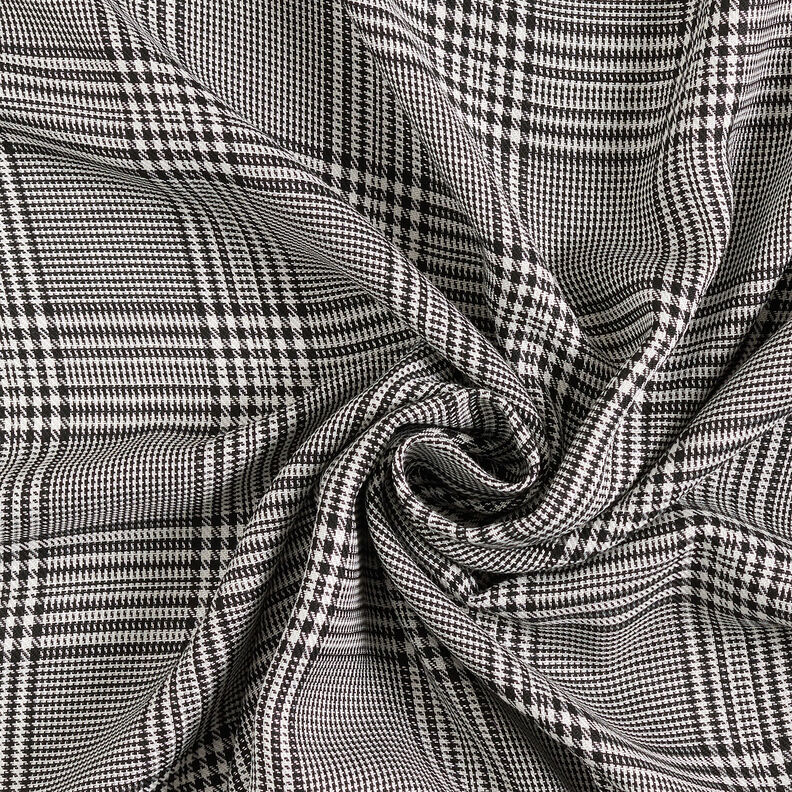 Tissu viscose Prince-de-galles – blanc/noir,  image number 4