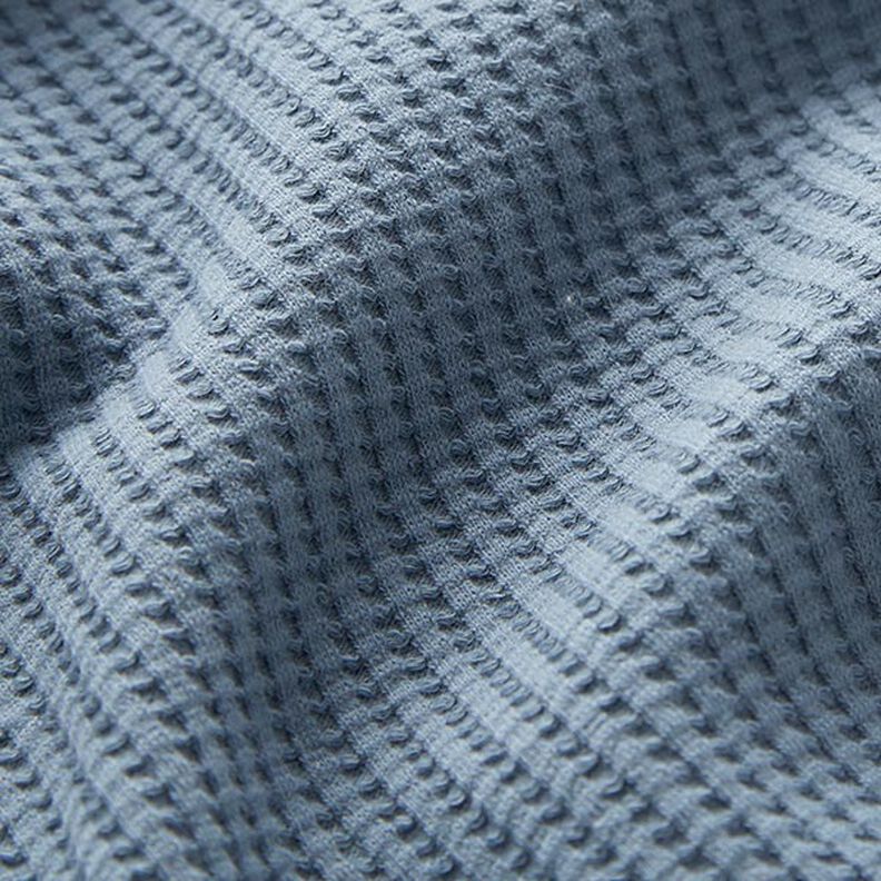 Jersey de coton gaufré uni – bleu jean,  image number 2