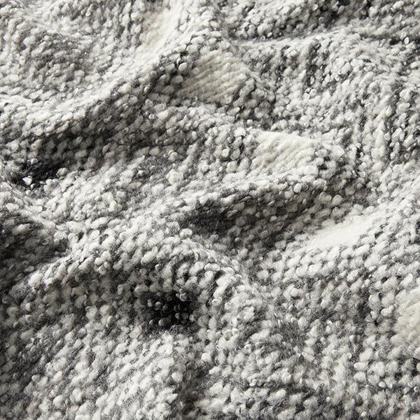 Maille bouclée en laine mélangée Grands losanges – gris,  image number 2