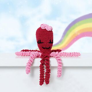 Kit crochet poulpe Rose – rose/rouge bordeaux, 