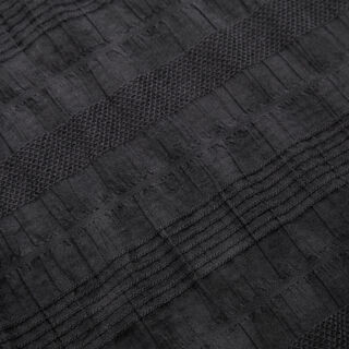 Tissu en coton smocké – noir | Reste 50cm, 