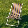 Extérieur Tissu pour chaise longue Rayures verticales 44 cm – caramel/bleu,  thumbnail number 4