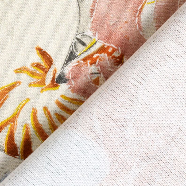 Tissu de décoration Semi-panama coraux colorés – taupe clair/bleu aqua,  image number 4
