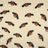 Tissu teddy Têtes de chiens | Poppy Fabrics – beige clair/marron noir,  thumbnail number 1