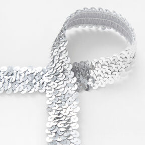 Bordure élastique paillettée [30mm] – argent, 
