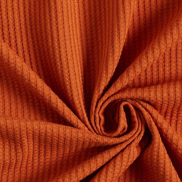 Jersey de coton gaufré uni – terre cuite,  image number 1