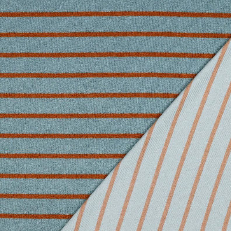 Jersey éponge Rayures | Poppy Fabrics – bleu pigeon/cuivre,  image number 4