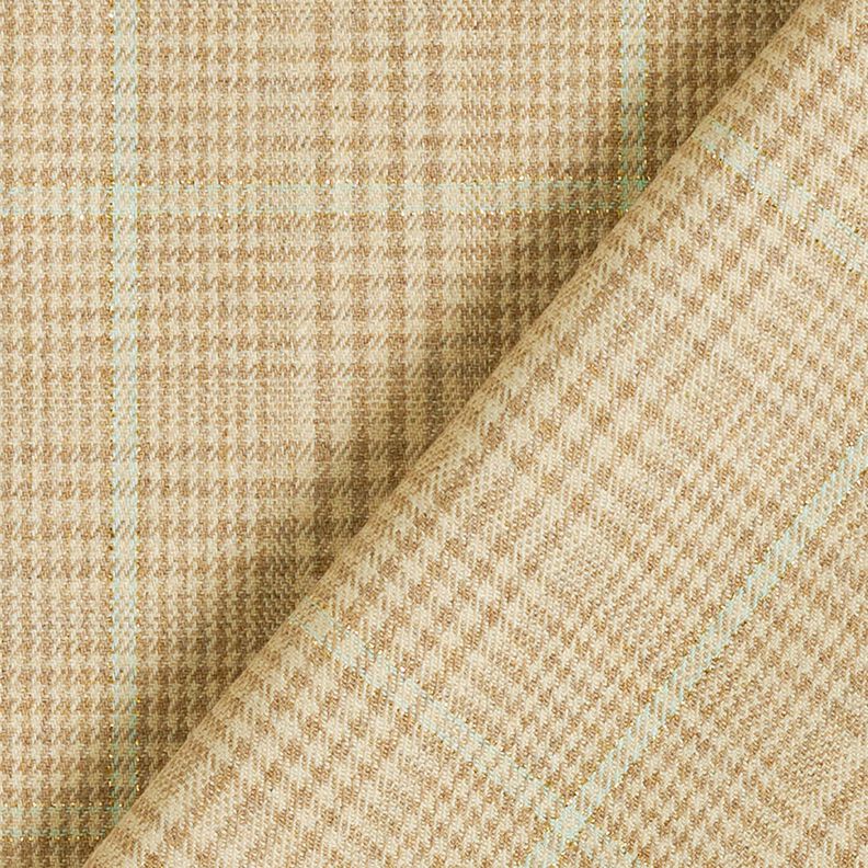 Mélange viscose Carreaux fins avec lurex – amande/menthe clair,  image number 4