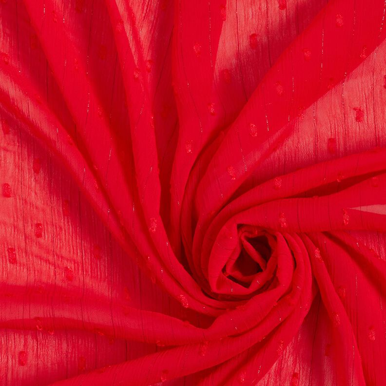 Mousseline Dobby métallisée à fines rayures – rouge/argent métallisé, image number 3