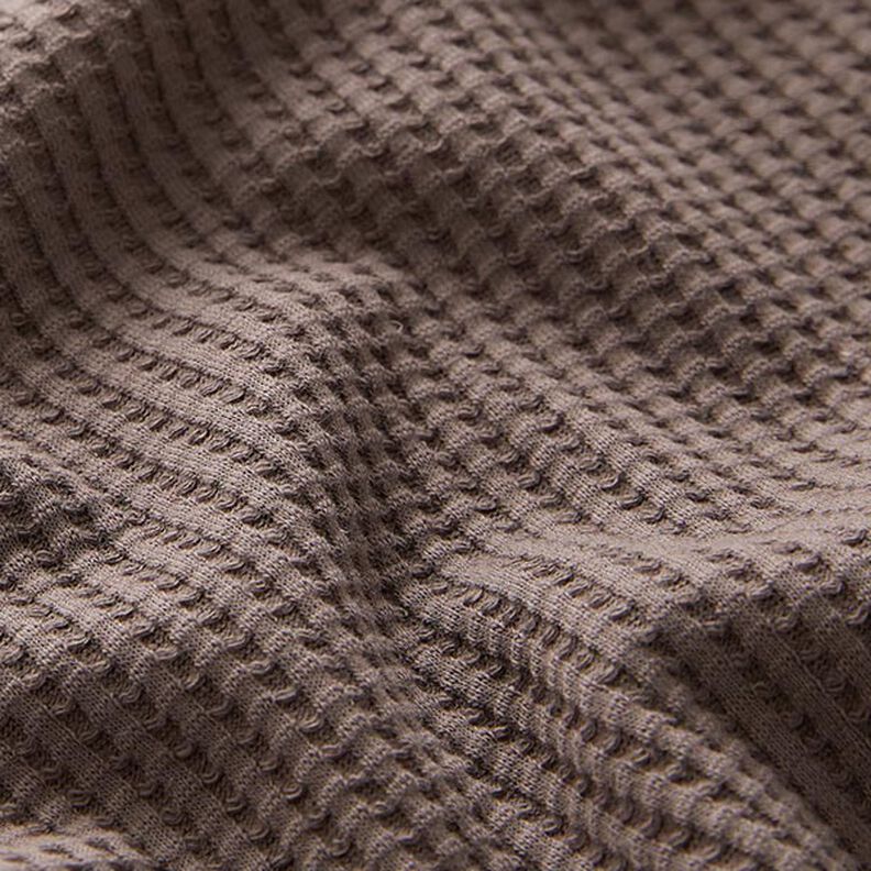 Jersey de coton gaufré uni – marron clair,  image number 2